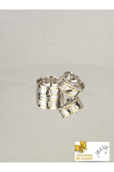 Twem Silver Inci Işıltısı Modern Klasik 925 Ayar Gümüş Alyans Çift Alıma Beştaş Hediye (TEK YÜZÜK FİYATIDIR)