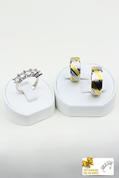 Twem Silver Elegans Gelenek Birleşimi 925 Ayar Gümüş Alyans Çift Alıma Beştaş Hediye (TEK YÜZÜK FİYATIDIR)