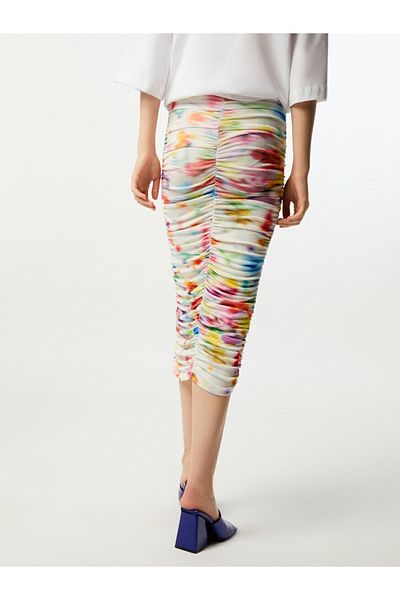 Nocturne Draped Patterned Skirt