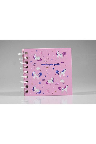 4nio Unicorn Spiral Pink Scroll Notebook