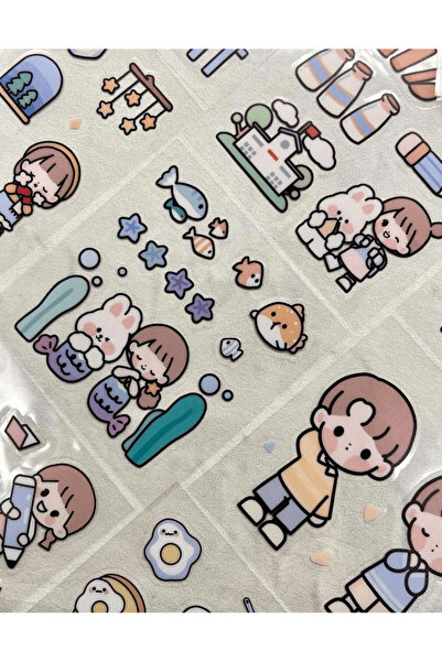 Kağıt Gemi Dükkan ملصق لطيف للفتيات والأصدقاء، 20 ورقة، 160 قطعة/مقاوم للماء/دفتر يوميات/ملصق/ملصق