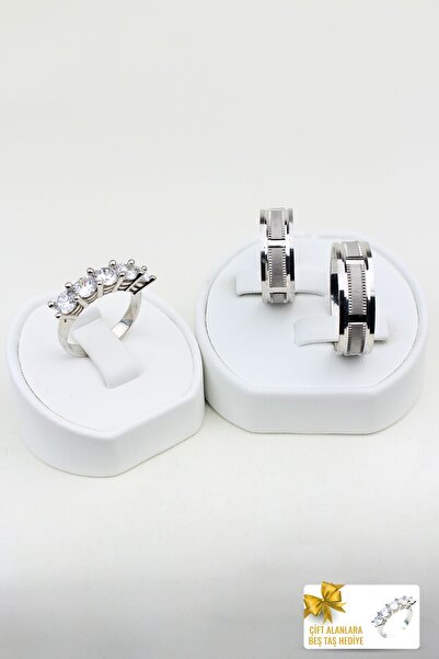 Twem Silver Ruh Incisi Bağlantısı 925 Ayar Gümüş Alyans Çift Alıma Beştaş Hed...