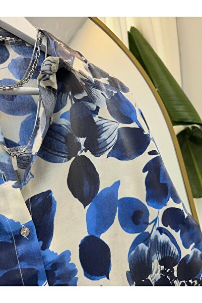 modabetce Жіноча сорочка Oversize з атласу з блискітками