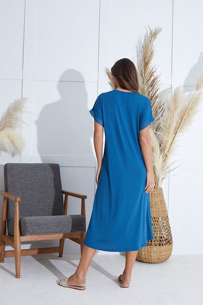 Sevim 15806 Model Stone Patterned Short Sleeve Dress Nightgown