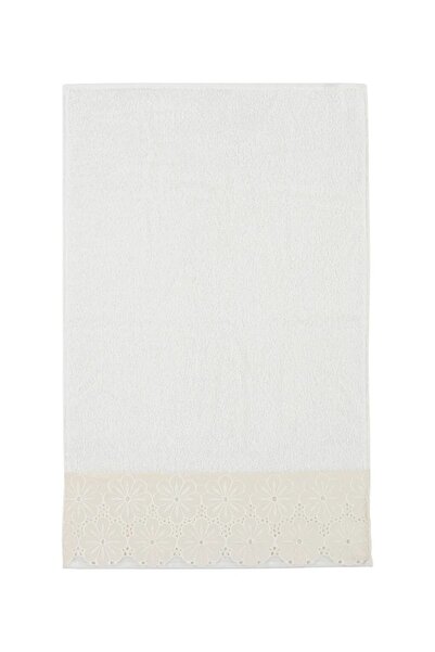 LC Waikiki LCW HOME Ekru Çiçek Nakışlı Yüz Havlusu 50x80 Cm