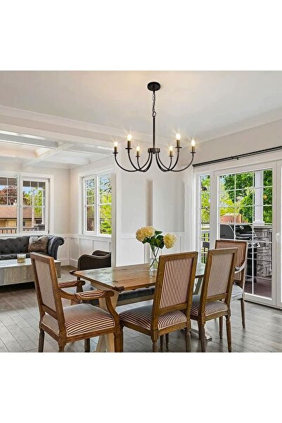 LİVORA LIGHTING Öykü 6lı Siyah Modern Sarkıt Avize