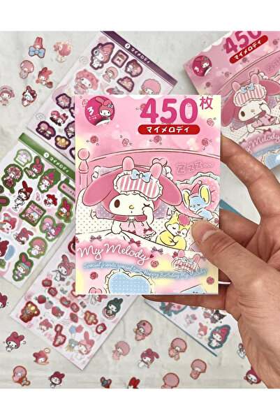 Kağıt Gemi Dükkan Sanrio My Melody Karakteri Defter 16 Yaprak 450 Adet Sticke...
