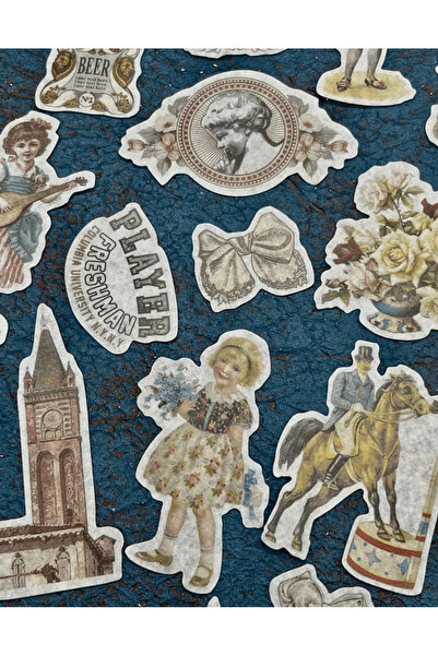 Kağıt Gemi Dükkan Vintage Victorian Art 60 Pieces Sticker Set/Decal/Label/Bullet Journal/Scrapbook