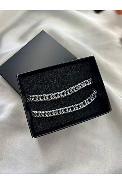 TGBbutik سوار زوجين للجنسين - غير مشوه، حروف وتفاصيل سلسلة فولاذية (قطعتان)