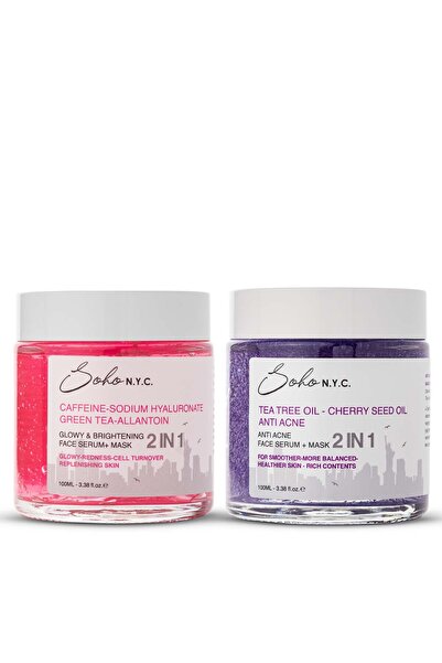 Soho N.Y.C. Set 2li Maske Etkili Serum Vegan Antı Acne Parlaklık Veren