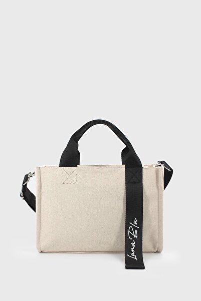 LUNABLU Women's Canvas Handle Detailed Crossbody Bag