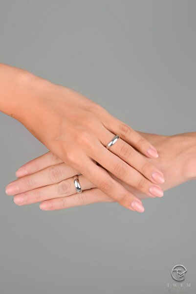 Twem Silver Modern Işıltı Halkası 925 Ayar Gümüş Alyans Çift Alıma Beştaş Hediye (TEK YÜZÜK FİYATIDIR)