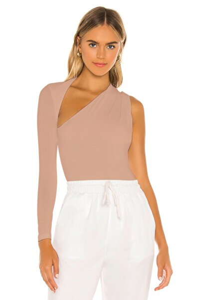 By Kul Design Body de damă de culoare bej - decolteu cu șarmuire