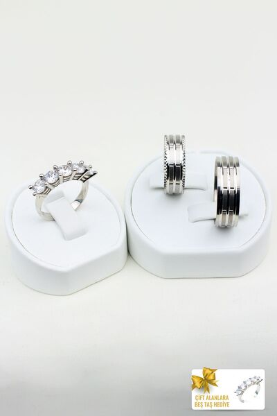 Twem Silver Huzurlu Bağlantı Çemberi 925 Ayar Gümüş Alyans, Nişan Ve Söz Yüzüğü, Çift Alımlara Beştaş Hediye
