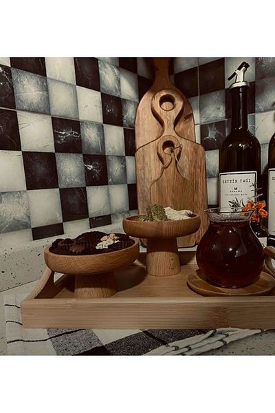 ayrawood Set of 2 Wooden Presentation Coffee Presentation Decoration Cheese Presentation Candle Holder Multi-Purpose