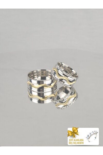 Twem Silver Inci Işıltısı Bağlantısı 925 Ayar Gümüş Alyans Çift Alıma Beştaş Hediye (TEK YÜZÜK FİYATIDIR)