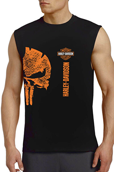 ROCKANDROLL Mânecă tăiată neagră |   Tricou pentru bărbați cu imprimeu fără m...