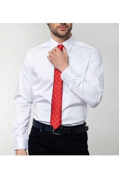 ADVANTE Cămașă pentru bărbați din satin din bumbac, cu mâneci lungi