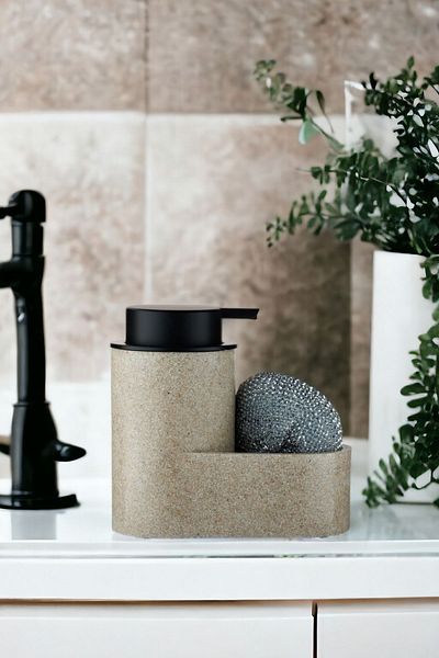 okacih Polyresin Sponge Countertop Liquid Soap Dispenser Kitchen Bathroom Detergent