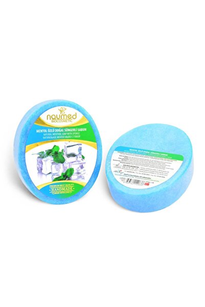 NAUMED صابون إسفنجي طبيعي بخلاصة المنثول (يساعد على إصلاح البقع والساقين بالف...