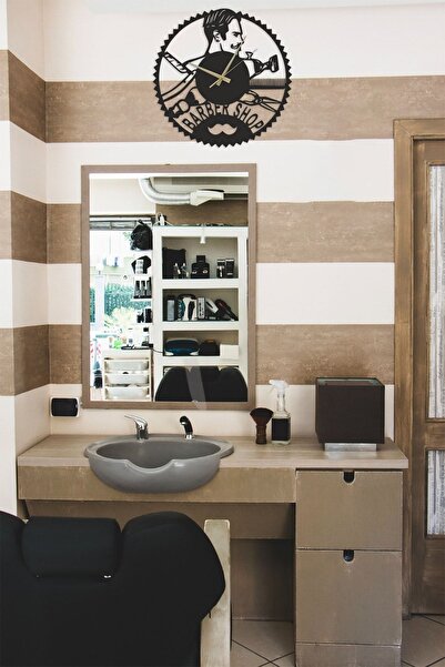 Numa Concept Barber Hairdresser Wall Clock Mdf Wall Decoration Laser Cut 32X32 cm