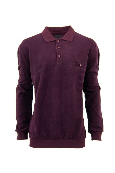 Oppland Men's Winter Buttoned Polo Collar Embroidered Fillet Pocket Long Sleeve Lycra Cotton Woven Sweater