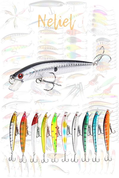 NELİEL 10cm 9gr Minnow, Sahte Yem, Lures,rapala,suni Yem,spin, Maket ,levrek, Lüfer, Çupra, Kefal, Turna