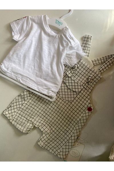 MUTLUDÜNYAM 100% Cotton Muslin Baby Salopet Set