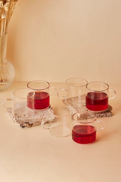 Perotti Dg3250 Fausto 6 Piece Borosilicate Mini Glass Coffee And Tea Cup