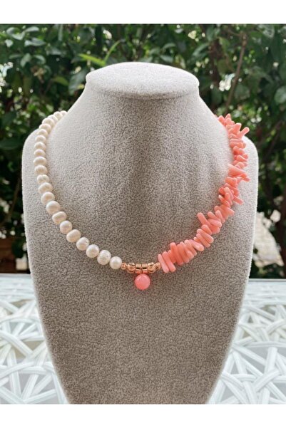 wanwa aksesuar قلادة مرجانية من اللؤلؤ الحقيقي