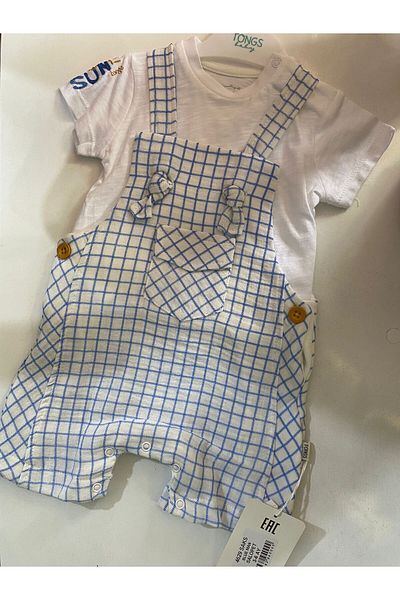 MUTLUDÜNYAM 100% Cotton Muslin Baby Salopet Set