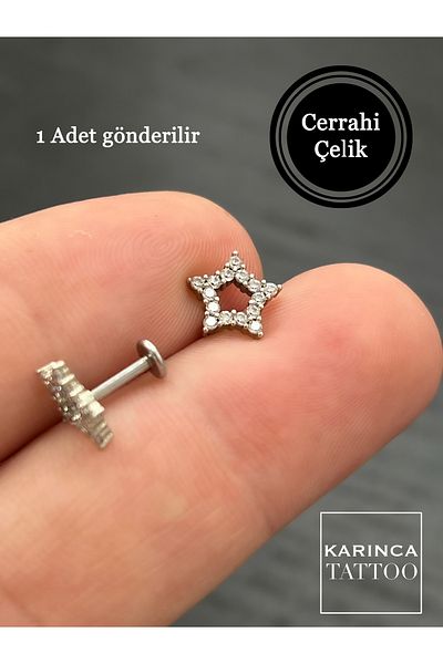 Karınca Piercing Star Stone Labret Ear - Conch Forward Helix Piercing Cartilage Tragus Earrings