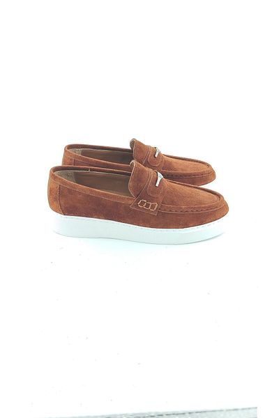 MİLONEK 202410651003   Men's Casual Loafer - Cinnamon Suede, Buckle
