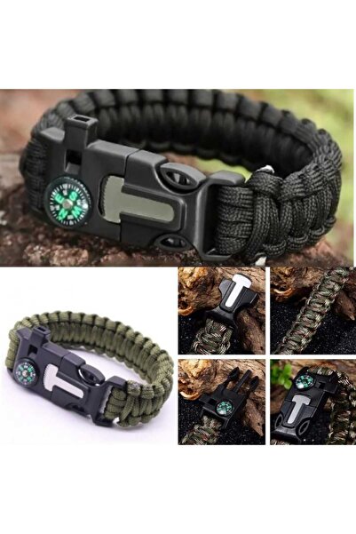 SURVIVA Aveo 1 Adet Survival kamp bilekliği, outdoor bileklik, tactical askeri hayatta kalma bilekliği