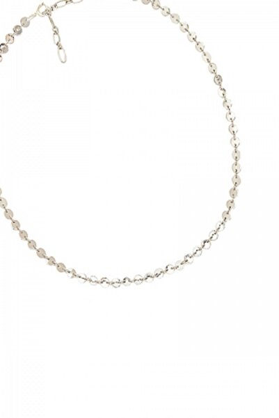 New Obsessions Vip Arucas Silver Color Chain Choker Necklace - Sequin Detailed