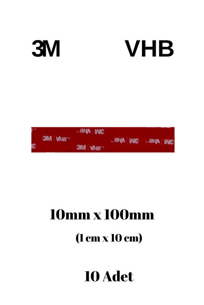 3M 10x100x1mm Yedek Güçlü Çift Taraflı Vhb Bant Die Cut Kesim (10 ADET)