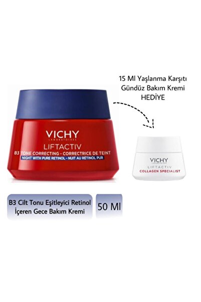 Vichy Liftactiv B3 Retinol İçeren Gece Kremi 50 Ml + Gündüz Kremi 15 Ml HEDİYE