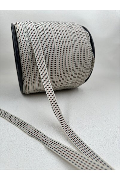 paşateks since 1995 şekil 5 метрів смугастої стрічки екрю - 1,6 см з крапками