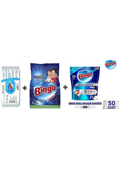 Bingo 96-Piece White Soap Added Cleaning Towels and Bingo Laundry and Dish Set