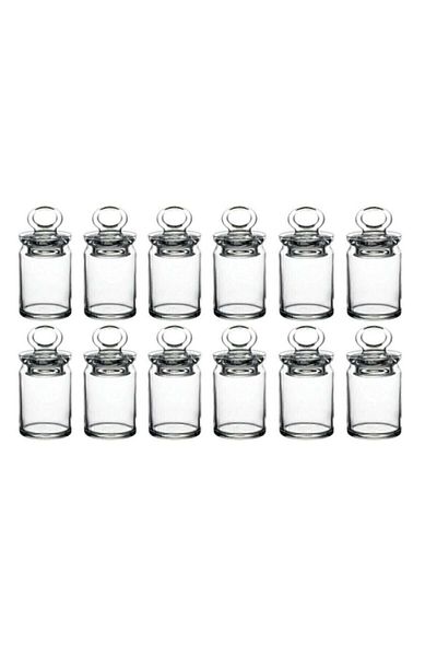 Paşabahçe 12 Pieces 240cc Spice Dispenser Mini Glass Vacuum Jar - Kitchen
