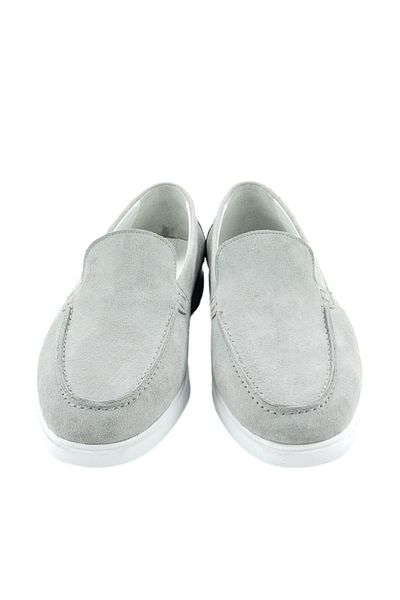 MİLONEK 20241347101   Men's Suede Casual Loafer - Ice White