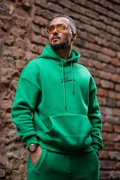 HYPERS Signature Green Hooded Oversize Sweatshirt