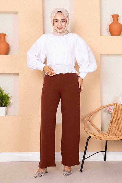 EBRUTESETTÜR Palazzo Trousers with Collet Detail