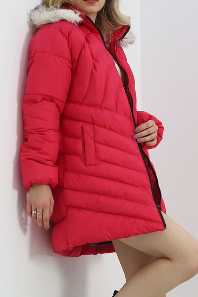 ipekse Fuchsia Fur Hooded Coat - 5129.1555.Erc3025