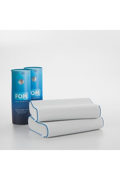FOM 2-Piece Orthopedic Comfortable Sleeping Pillow Campaign - Visco Flex, 60x40x14/11, White