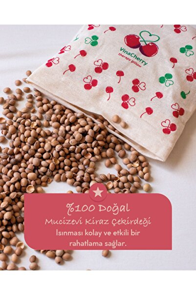 VinaCherry Kiraz Çekirdekli Naturel Sıcak Soğuk Rahatlama Ağrı Yastığı -yakı Ped