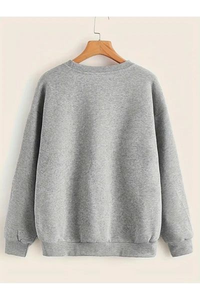 PALPİTO Γκρι φούτερ με στάμπα Unisex με λαιμόκοψη