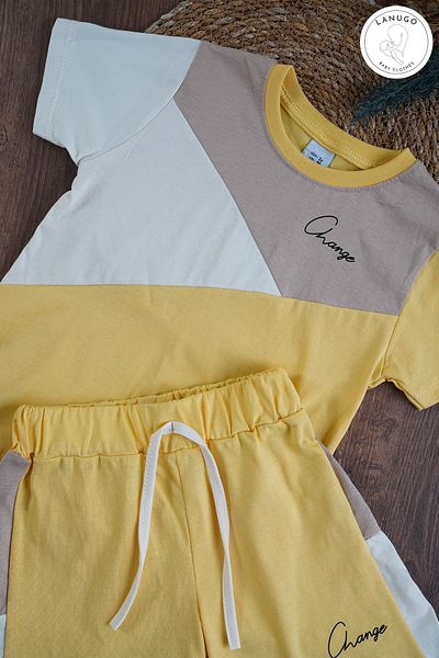 Lanugo Baby Clothes Boy's Colorblock T-shirt and Shorts Set