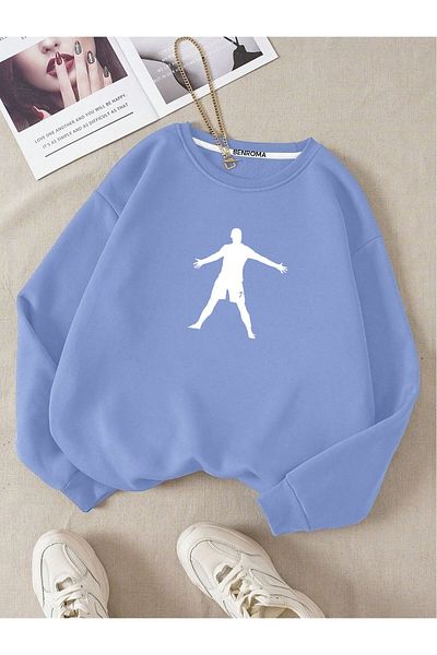 BENROMA Hanorac pentru copii cu caracter de fotbalist - unisex, cu gât crew