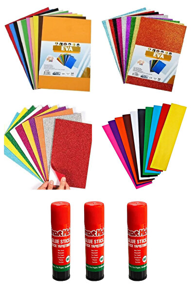 Gen-Of düz eva- simli eva- yapışkanlı eva- krapon kağıdı- 3 adet smart 40gr stick